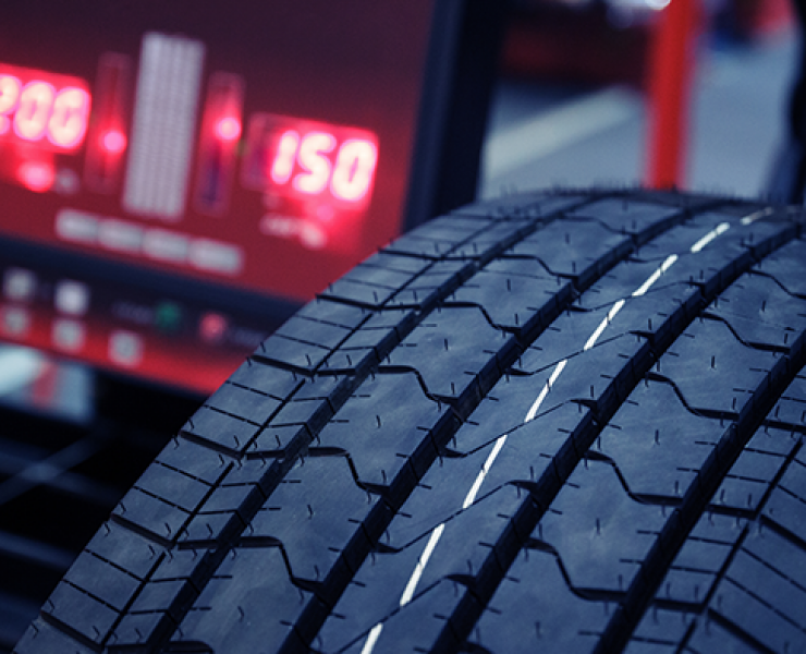 Close up of car tyre