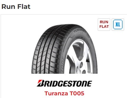 How to find a run-flat tyre on the First Stop e-shop